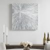 Sunburst Silver Hand Painted Dimensional Resin Wall Art
