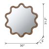 31" x 30" Wooden Accent Mirror with Unique Frame, Wall Mirror for Living Room Bedroom Entryway