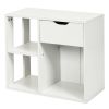 3-Tier Side Table with Storage Shelf and Drawer Space
