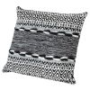 18 x 18 Jacquard Square Decorative Cotton Accent Throw Pillow with Soft Boho Tribal Pattern, Set of 2, Black, White