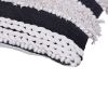 Adiv 18 x 18 Handcrafted Shaggy Cotton Accent Throw Pillows, Handknit Yarn, Set of 2, White, Black