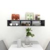 Wall Shelf High Gloss Gray 40.2"x11.8"x6.7" Engineered Wood