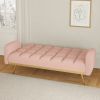 69-inch sofa bed with adjustable sofa teddy fleece 2 throw pillows