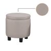 JST Home Decor Upholstered Round Fabric Tufted Footrest 1+1 Ottoman, Ottoman with Storage for Living Room & Bedroom, Decorative Home Furniture, Beige