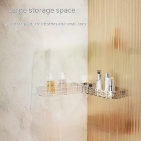 Bathroom Wall-mounted Multi-function Rotating Storage Rack (Option: Clear)