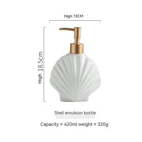 Nordic Style Ceramic Bathroom Storage Gel Hand Sanitizer Disinfectant Bottle (Option: Shell Bottle)