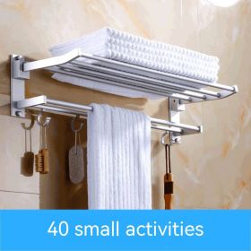Simple Perforated Bathroom Folding Aluminum Towel Rack (Option: 40 Activity Bath Towel Rack)