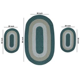 Country 3Pc Collection (Color: Hunter Stripe, size: 3 Piece Set (20" x 30" | 36" x 60" | 20" x 30"))