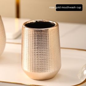 Home Bathroom Rose Gold Ceramic Cleaning Kit (Option: Rose Gold Gargle Cup)