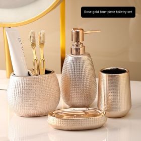 Home Bathroom Rose Gold Ceramic Cleaning Kit (Option: Rose Gold Wash 4 Piece Set)
