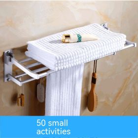 Simple Perforated Bathroom Folding Aluminum Towel Rack (Option: 50 Activity Bath Towel Rack)