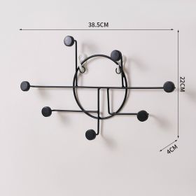 Iron Doorway Hallway Hook Art Dot Decorative Hook Key Hanger Fitting Room Coat Rack Punch-free (Option: Black Round7)