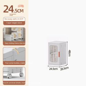 Toilet Floor-to-ceiling Folding Storage Cabinet Bathroom Waterproof Locker (Option: Transparent-1story-24.5Face width)