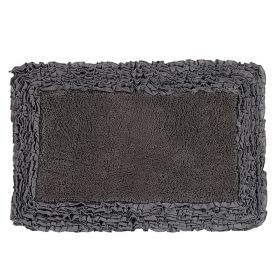 Shaggy Border Collection (Color: Gray, size: 21" x 34" Rectangle)