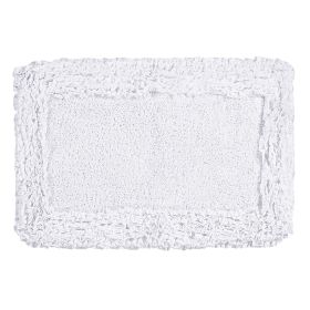 Shaggy Border Collection (Color: White, size: 21" x 34" Rectangle)