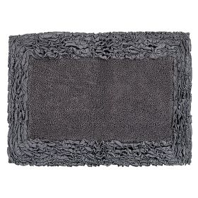 Shaggy Border Collection (Color: Gray, size: 24" x 40" Rectangle)