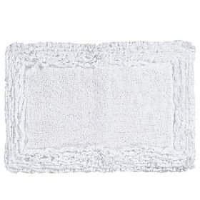 Shaggy Border Collection (Color: White, size: 24" x 40" Rectangle)