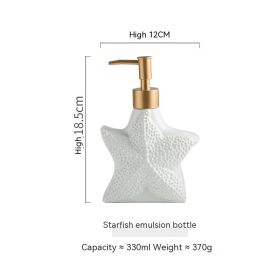 Nordic Style Ceramic Bathroom Storage Gel Hand Sanitizer Disinfectant Bottle (Option: Starfish Bottle)