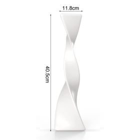 Creative Floor Vase Tall Ceramic Vase Black And White Nordic Simple Spiral Vase Living Room Desktop Ceramic Ornaments Home Decor (Color: Basic white)