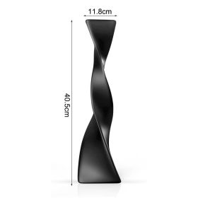 Creative Floor Vase Tall Ceramic Vase Black And White Nordic Simple Spiral Vase Living Room Desktop Ceramic Ornaments Home Decor (Color: Basic black)