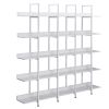 5 Tier Bookcase Home Office Open Bookshelf, Vintage Industrial Style Shelf with Metal Frame, MDF Board