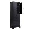 Storage Cabinet with 2 Doors and 4 Drawers for Bathroom, Office, Adjustable Shelf, MDF Board with Painted Finish