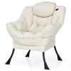 Modern Polyester Fabric Lazy Chair with Side Pocket