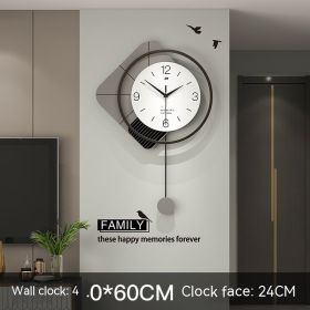 Light Luxury Wrought Iron Wall Decoration Hanging Clock (Option: JT22273 40)