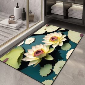 Soft Diatom Ooze Floor Bathroom Absorbent Bathroom Step Mat Quick-drying Non-slip Toilet Door Mat (Option: Three Dimensional Flower 11-60X90cm35mm)