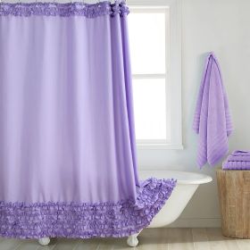Environmentally Friendly Polyester Fabric Thickened Waterproof Shower Curtain (Option: Purple-160CM Wide X183CM High)